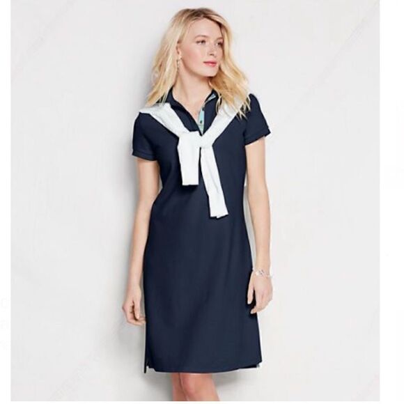 Lands' End Navy Polo T-Shirt Dress | SZ S - Picture 1 of 6